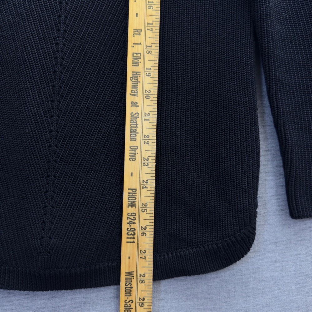 Talbots Black Cowl Neck‎ Ribbed Chevron Knit Sweater Women's Size XS - Picture 9 of 10